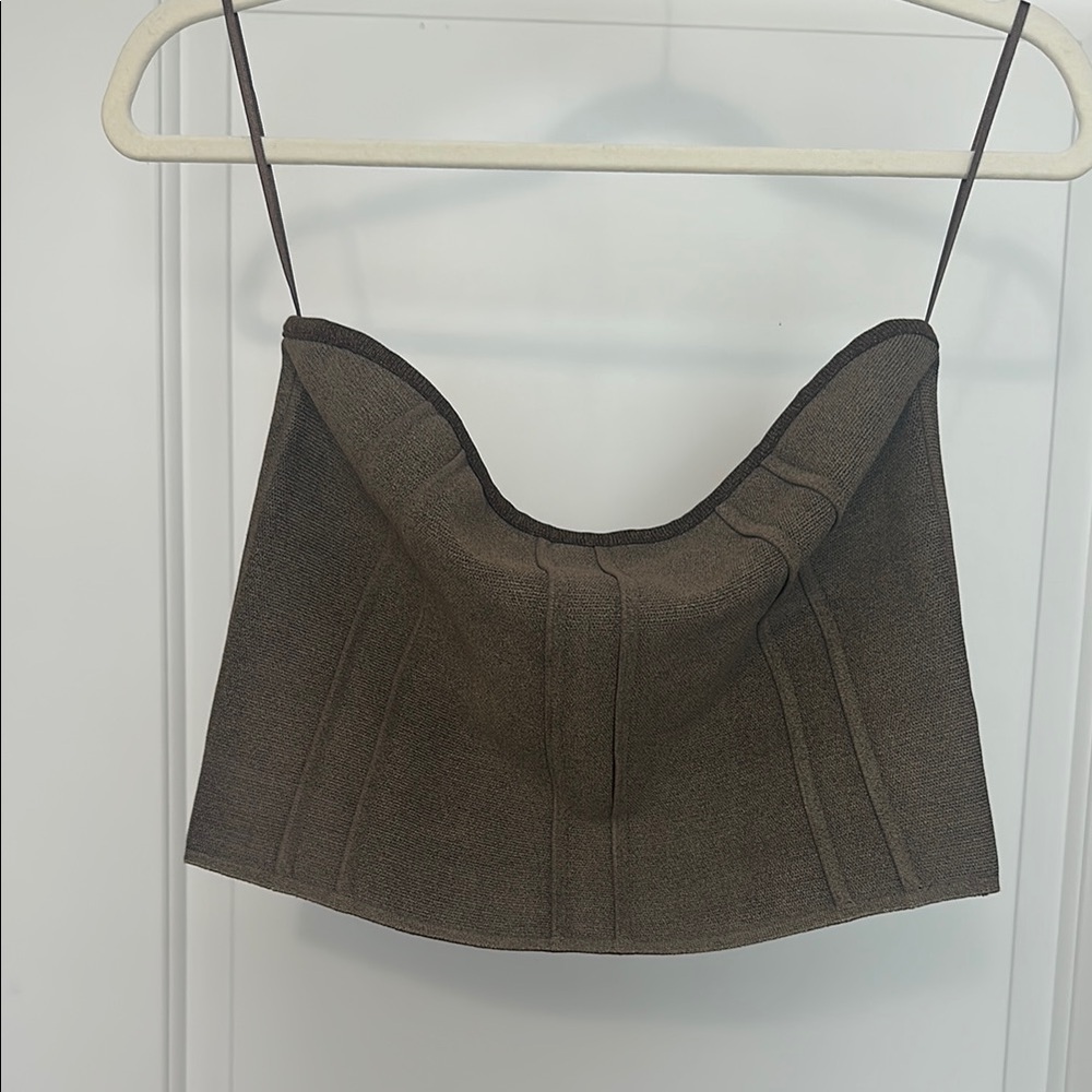 Pilcro Brown Corset-Style top